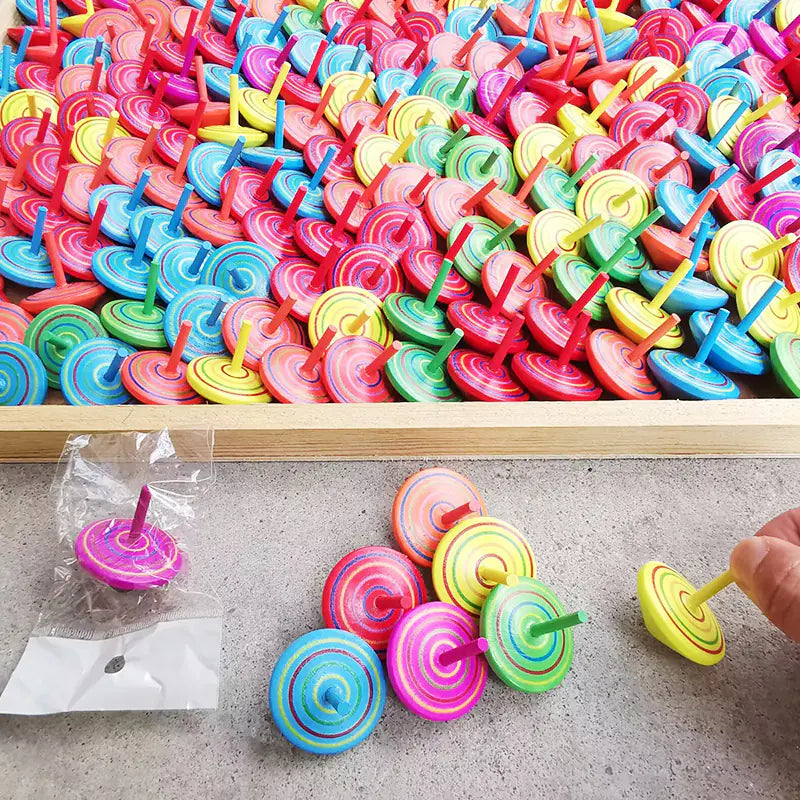 Wooden Spinning Top Desk Toy